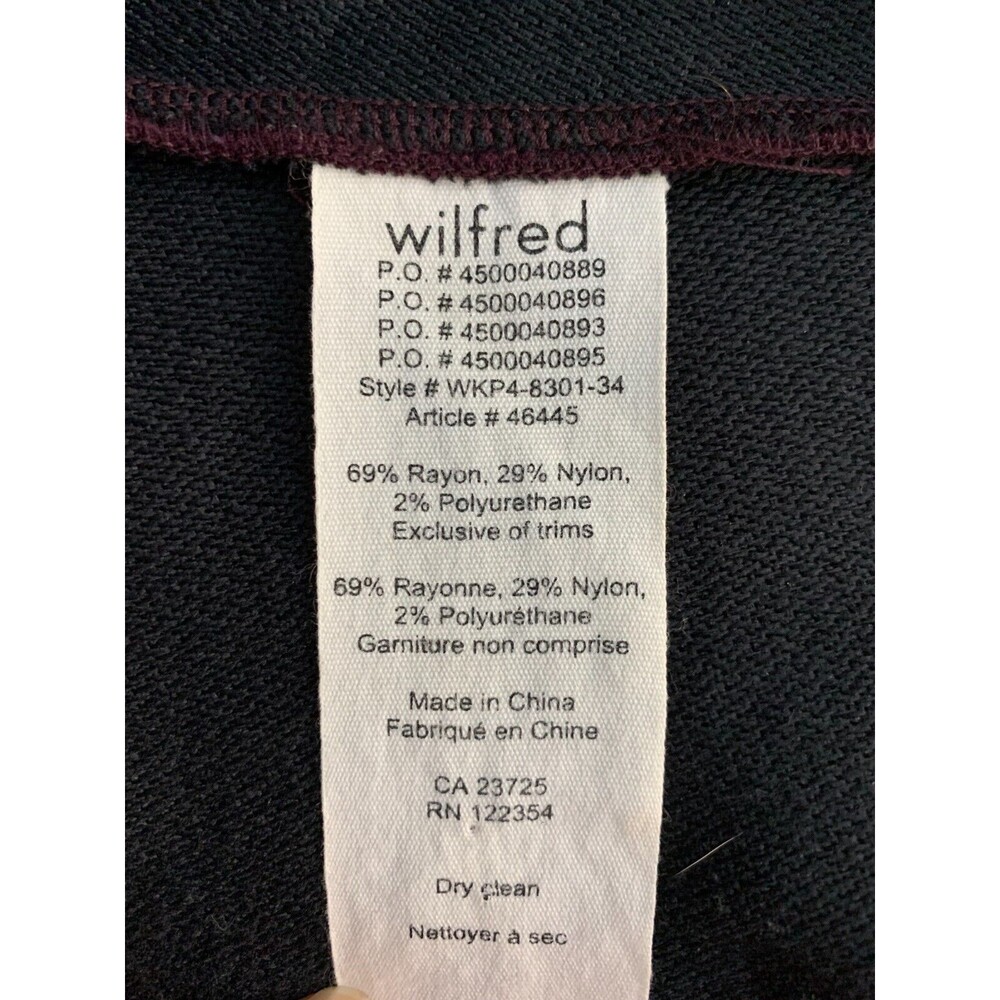 Wilfred Aritzia Women's size 00 Burgundy Fit & Flare Dress Japanese Fabric - Picture 11 of 11